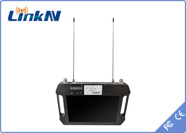 Penerima Video COFDM Portabel Kasar FHD dengan Baterai &amp; Layar LCD Antena Ganda AES256 3-32Mbps Kecepatan Data